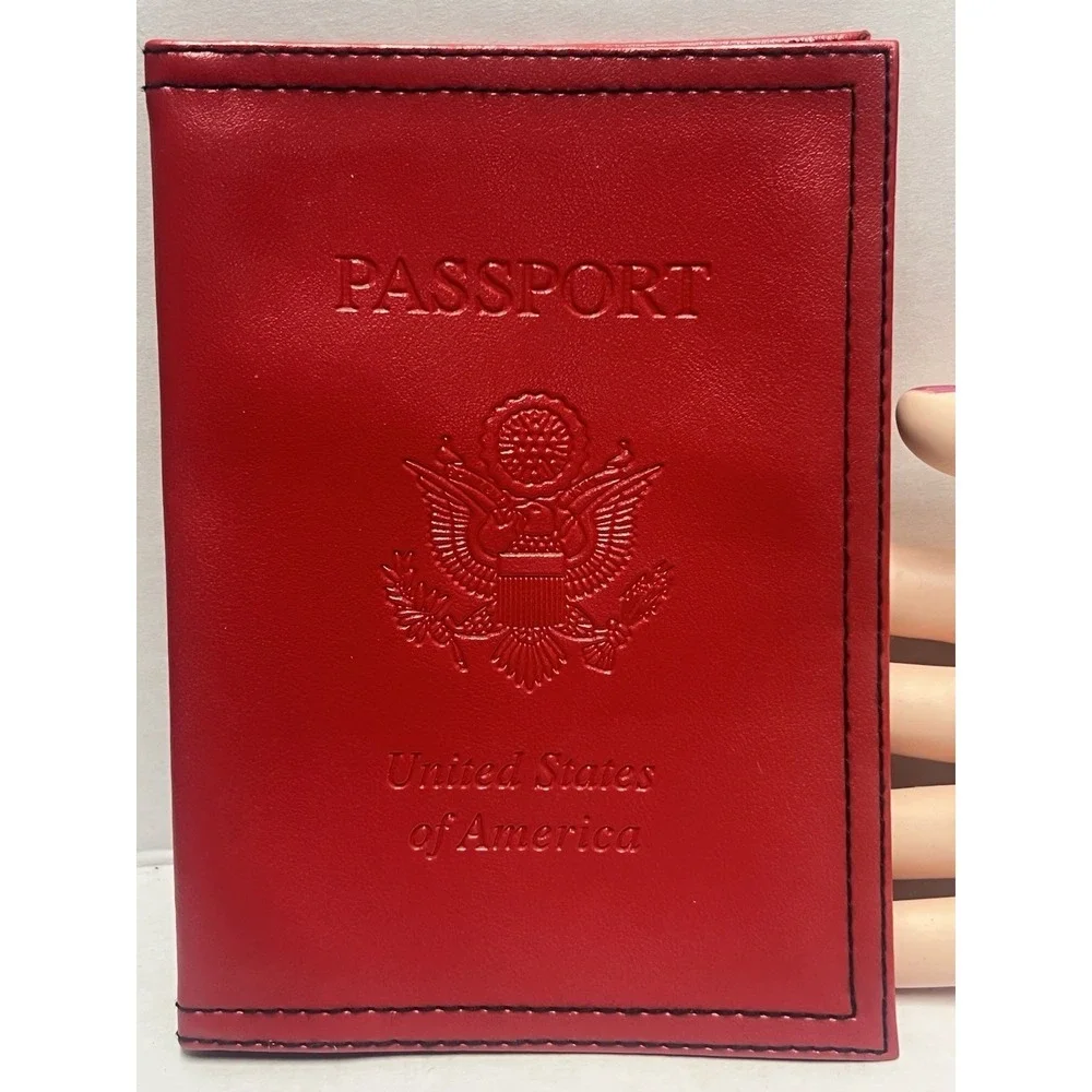 Red‎ Passport Holder Cover United States of America Seal non leather